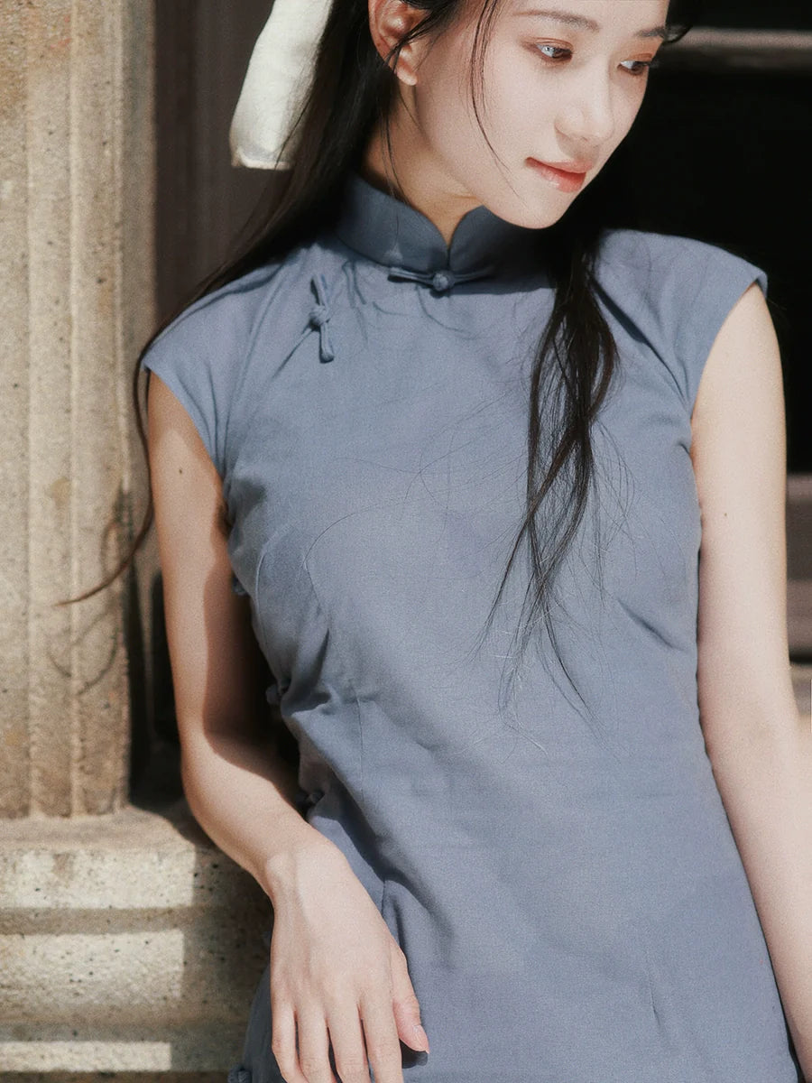 Синань 西南 Юго-Западный район Рами Плант 1930-х годов Повседневный Ципао с короткими рукавами и рукавами