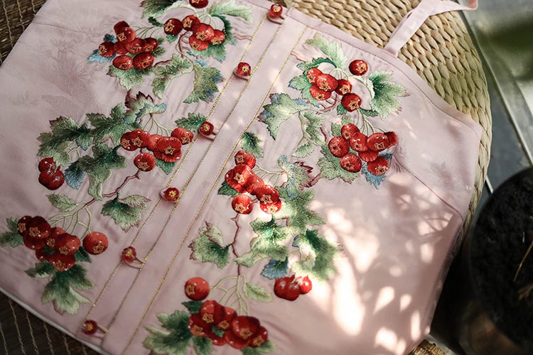 Шань Чжа 山楂 Боярышник династии Мин Нижнее белье Чжуяо с ручной вышивкой