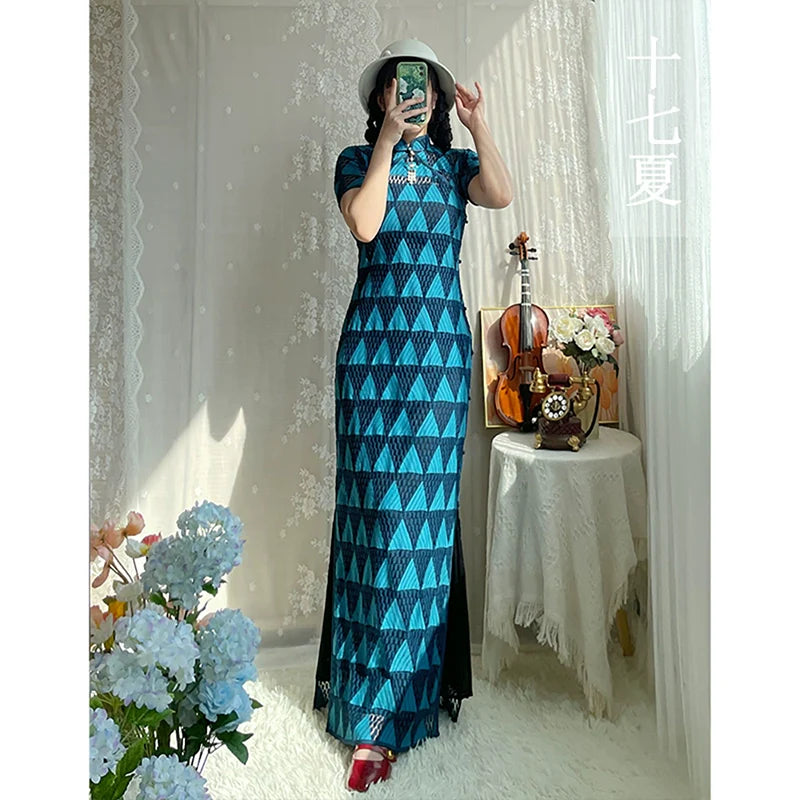 Бань Шань半山 Ципао с короткими рукавами и принтом в стиле ретро, 1930-е годы.