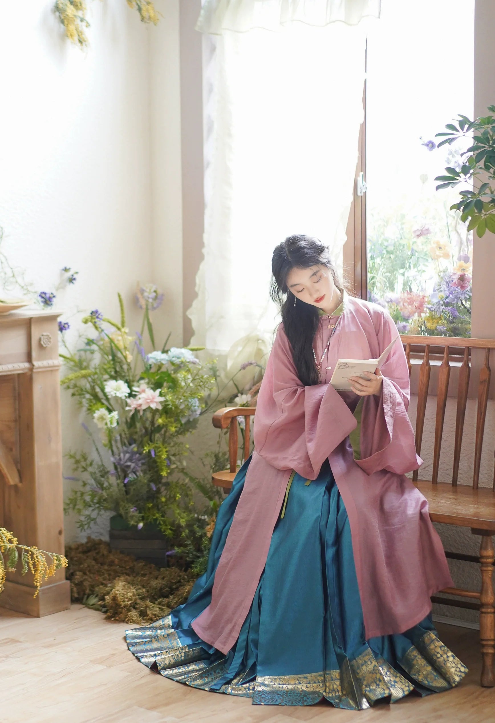 Lan Yè 阑夜 Nightshade Ming Dynasty Liling Duijin Changshan Летний топ с воротником-стойкой