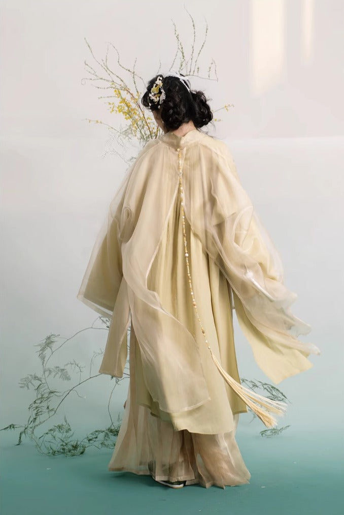 Bi Yù 碧玉 Ensemble brodé Beizi et Baidiequn Ruqun de la dynastie des chansons modernisés