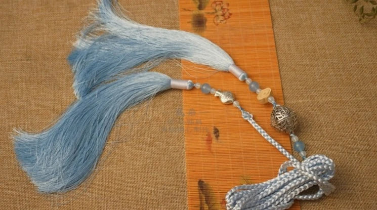 Yufu 渔夫 Рыбацкий пояс с кисточками, унисекс, аксессуар Hanfu