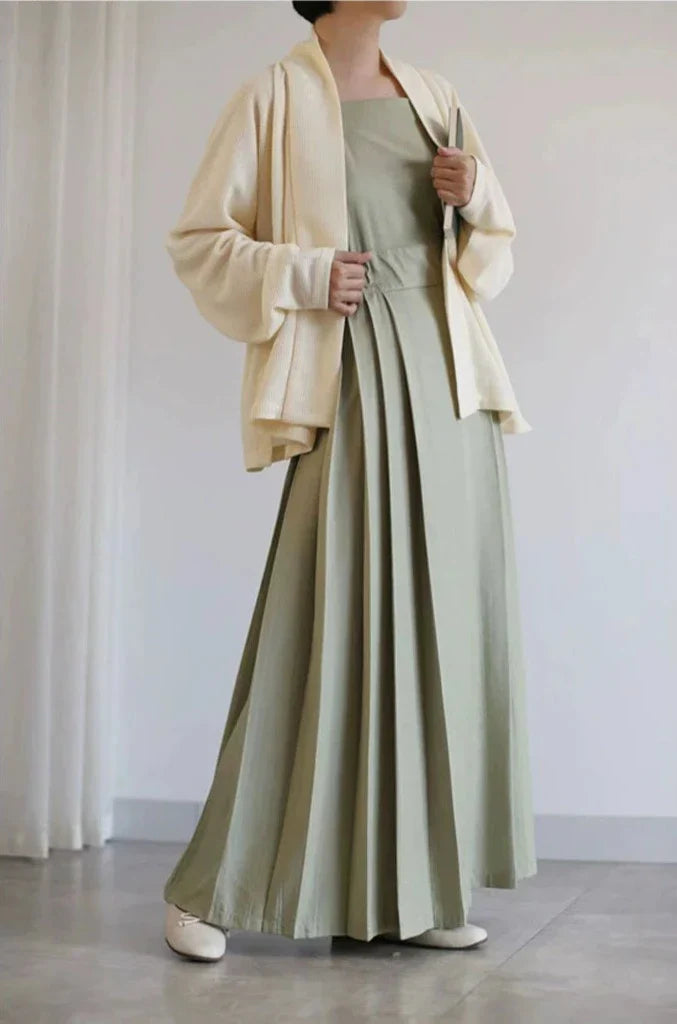 Чай Маття с молоком 抹茶奶茶 Модернизированный комплект платья из трикотажа Song Ming Feijixiu & Mamian