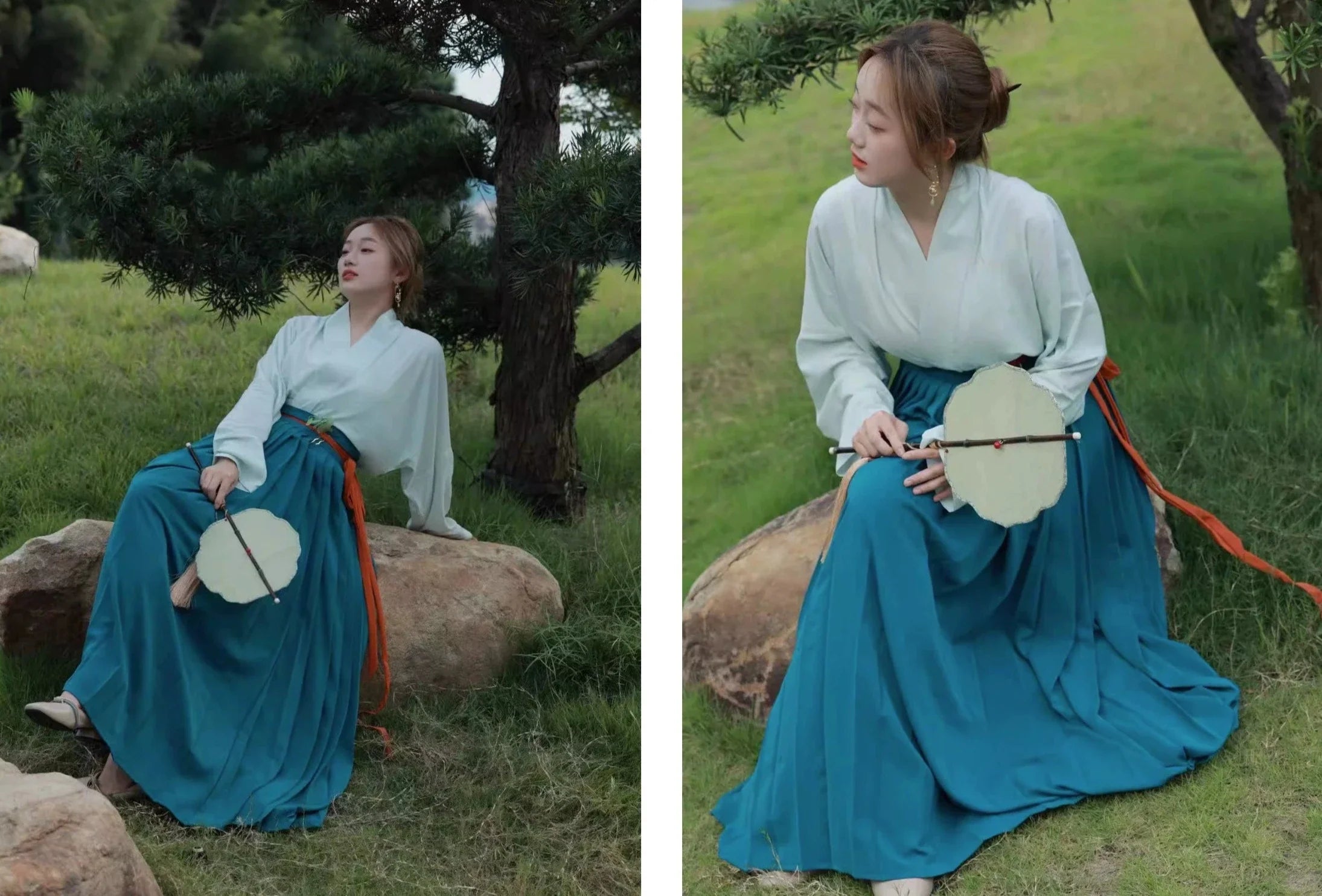 Caiqun 彩裙 Базовая разноцветная юбка Baidiequn