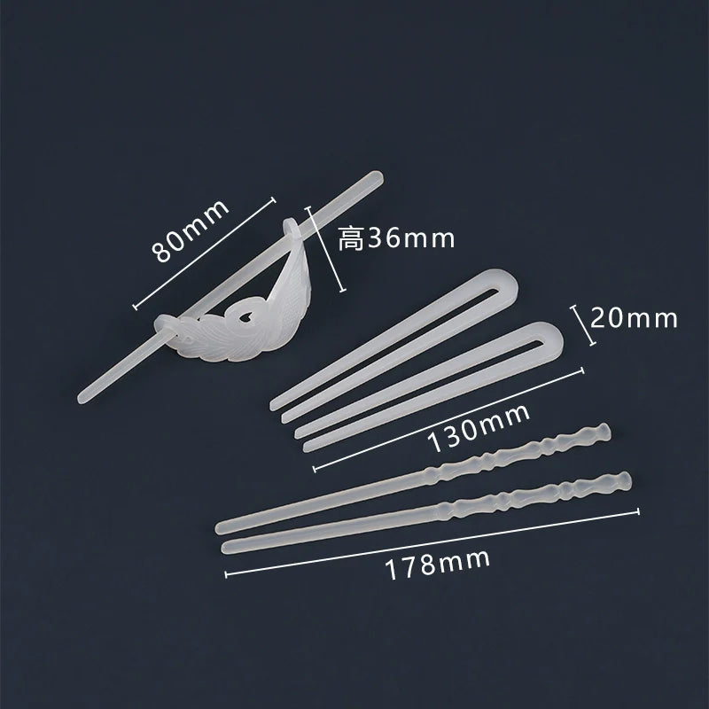 Bai Yu 白玉 Белый нефритовый набор с имитацией короны и палочек для волос унисекс династии Хань