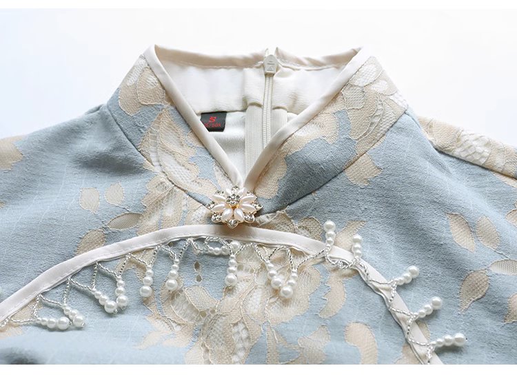 Miss Bai 白小姐 Robe Qipao en dentelle