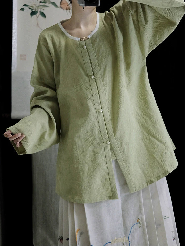 Дэн Та 蛋挞 Яичный пирог династии Мин Юаньлин Шань Топ из чистого хлопка