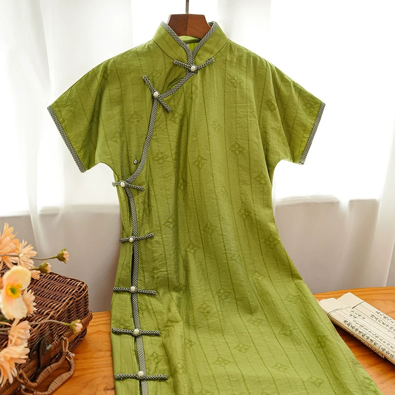 Clover 三叶草 Ежедневное лето в стиле 1930-х годов Tencel Qipao