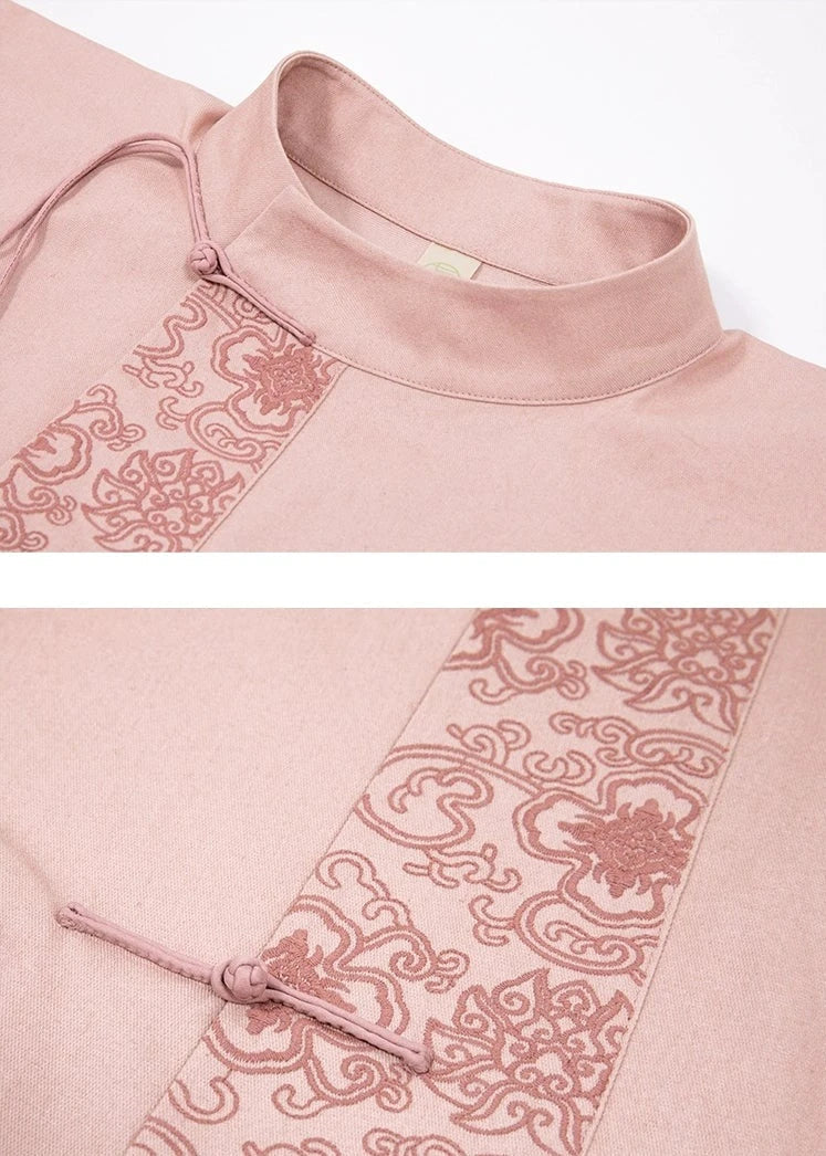 Walking After Midnight 午夜行走 Ensemble de tailleur-pantalon Tang Song en coton modernisé quotidiennement