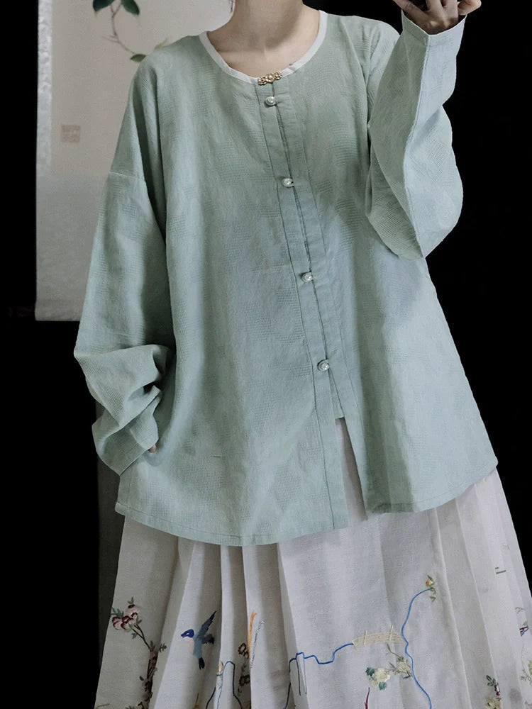 Дэн Та 蛋挞 Яичный пирог династии Мин Юаньлин Шань Топ из чистого хлопка