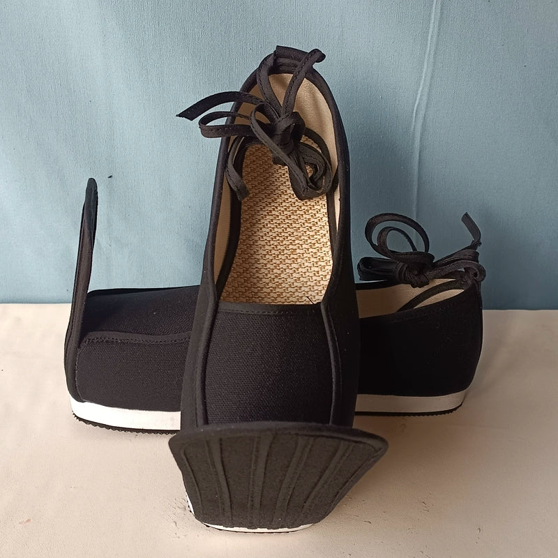 Mu Tan 木炭 Charcoal Song Ming Chaussures carrées Qiaotou à tête surélevée pour hommes