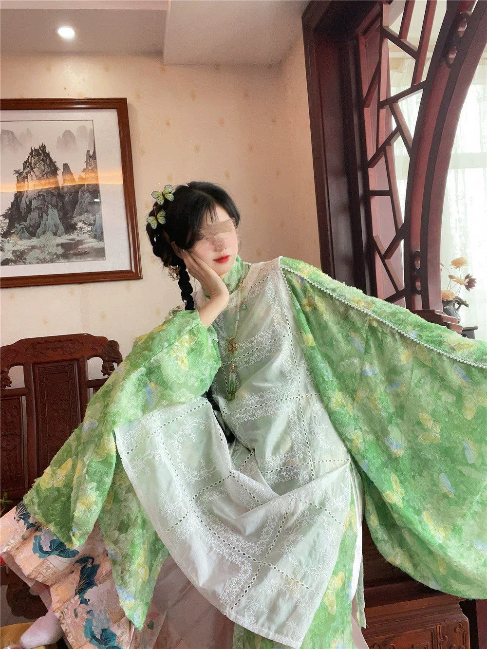 Модернизированная кружевная рубашка Liling Duijin и жилет Bijia Ye Can 野餐 для пикника в стиле династии Мин