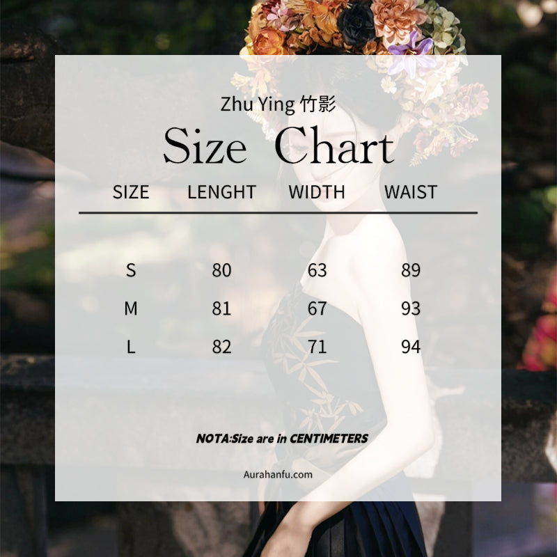 ZHU YING 竹影 Ensemble Hanfu de robe de cheval d'ombre en bambou