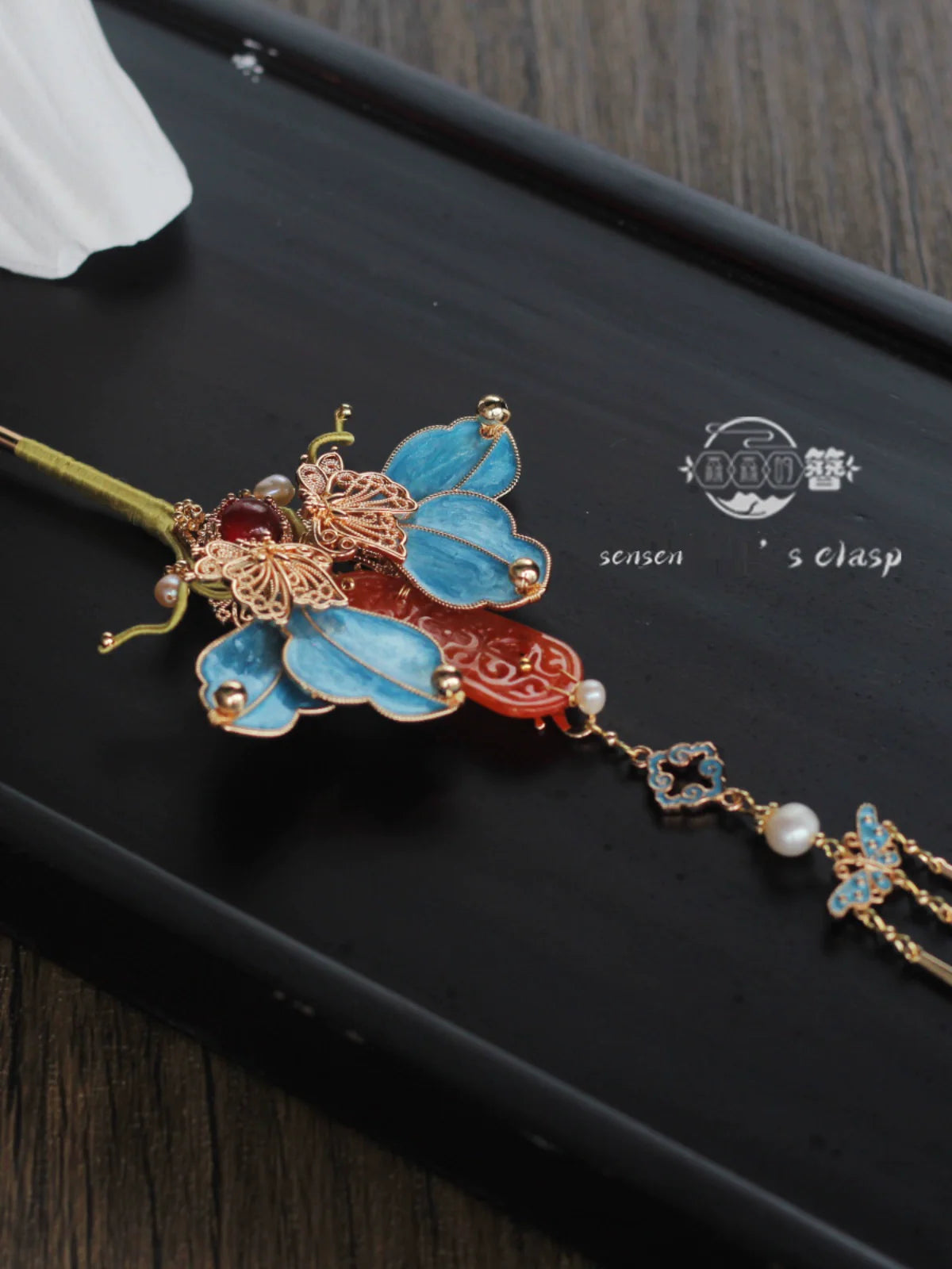 Muguang 慕光 Longing for Light New Chinese Style Crimson Tassel Hairpins