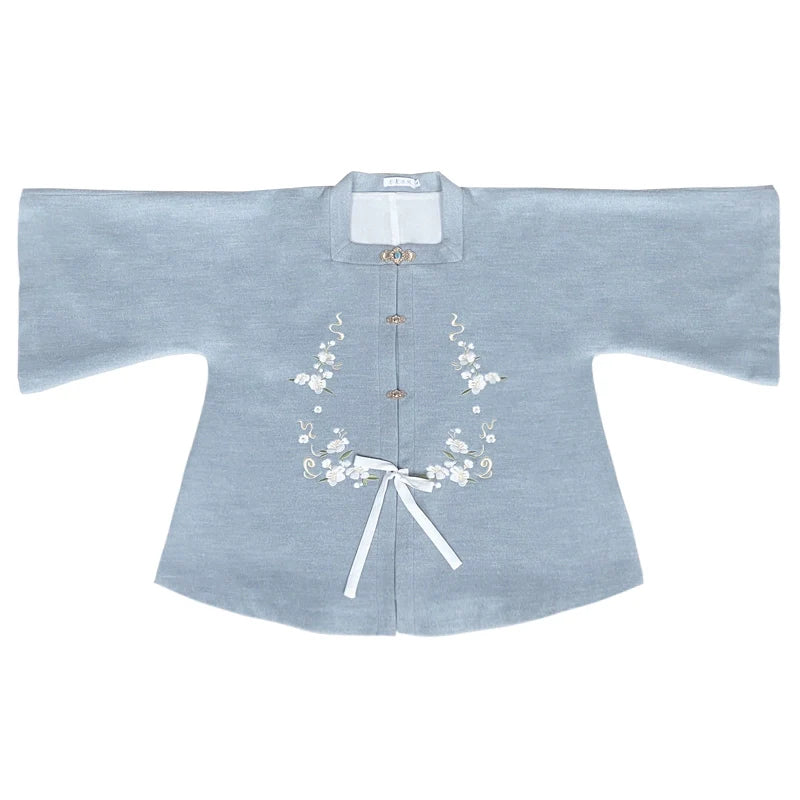 Qian Xiang 浅香 Куртка большого размера Fangling Ao с квадратным воротником