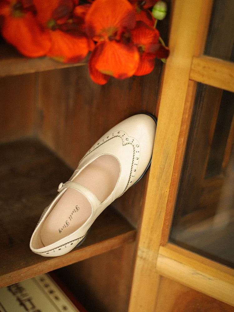 Маргарита 玛格丽特 Туфли школьницы 1920-х годов, репродукция из воловьей кожи