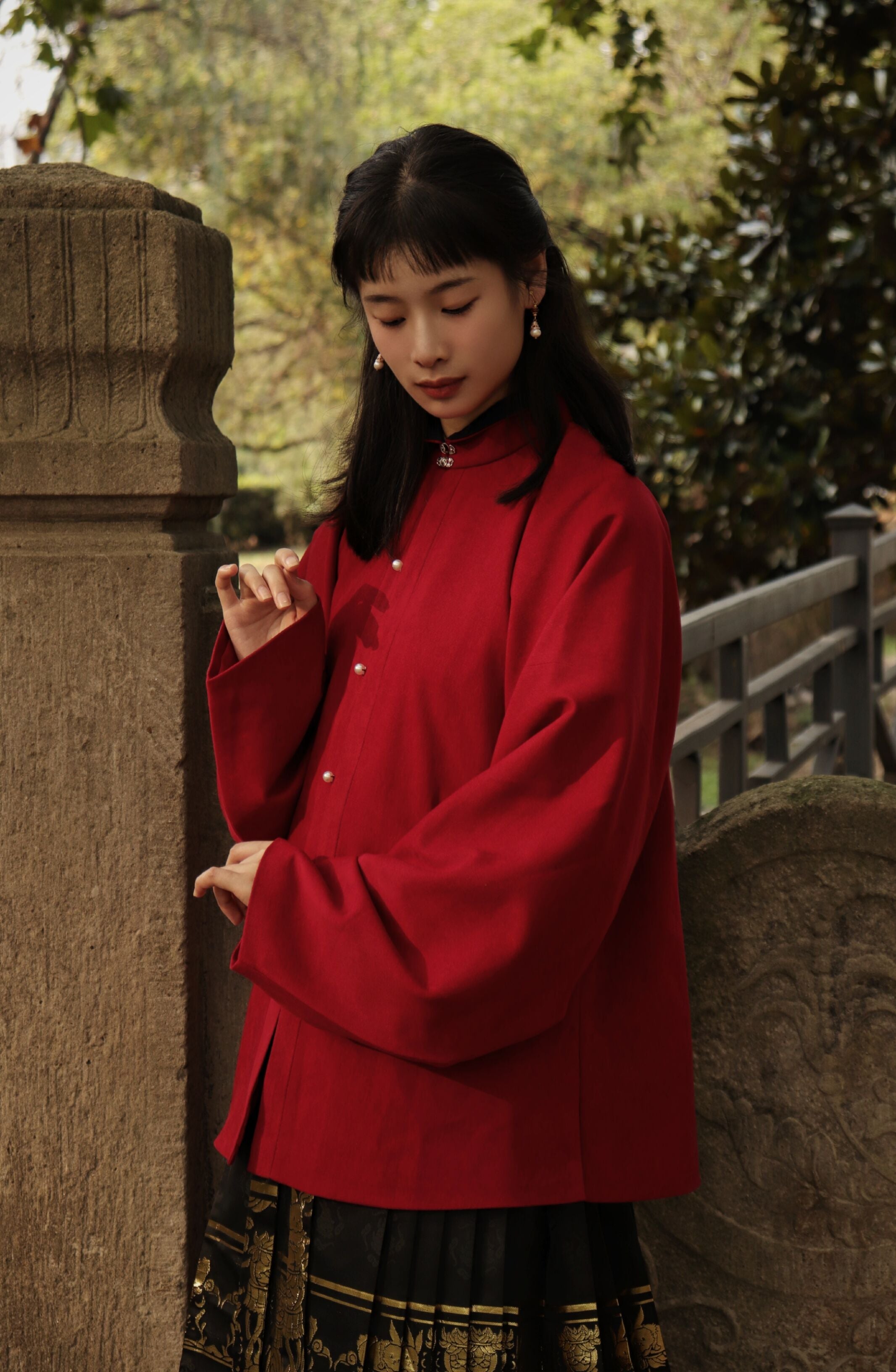 Яичный желток 熟蛋 Династия Мин, контрастный воротник, рукава пипа, рубашка Liling Duijin