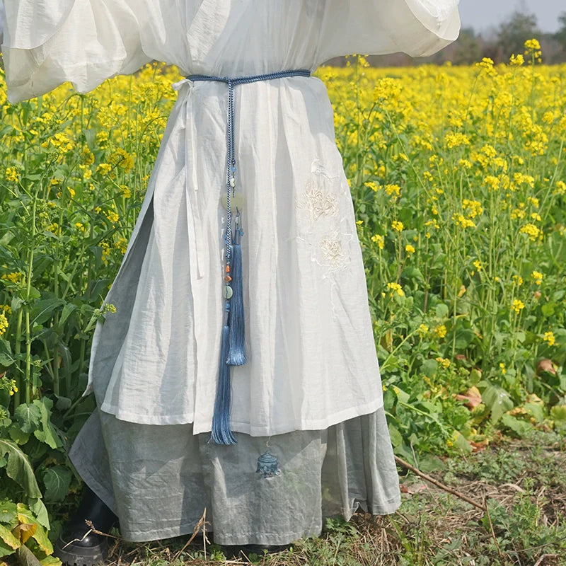 Yulou 玉楼 Нефритовый пояс с кисточками унисекс, нефритовый аксессуар Hanfu