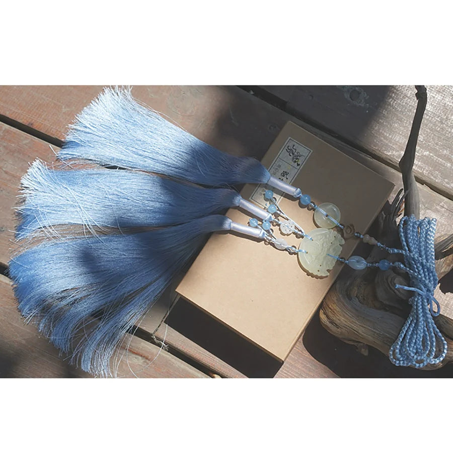 Yulou 玉楼 Нефритовый пояс с кисточками унисекс, нефритовый аксессуар Hanfu