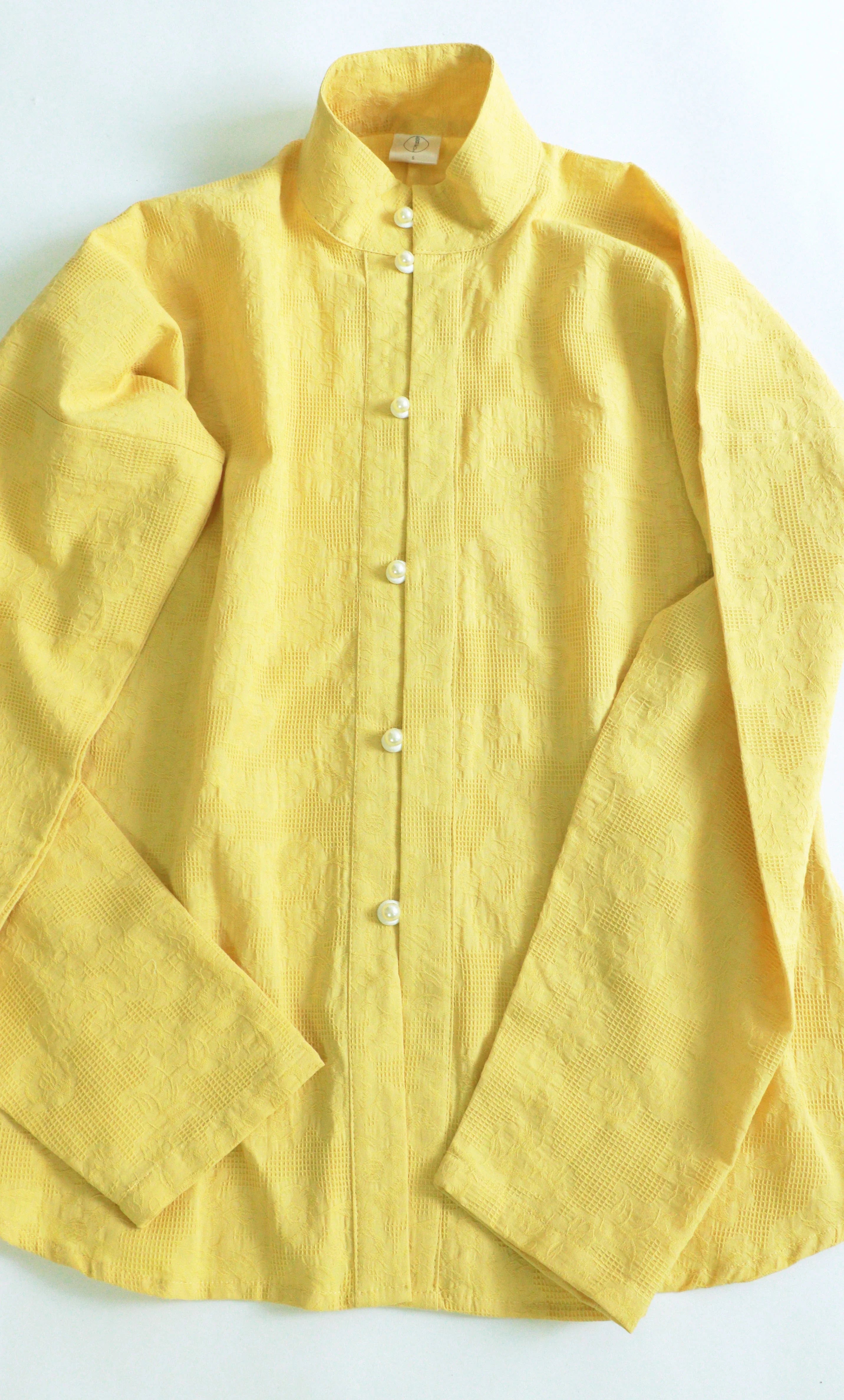 Richang 日常 Ежедневная хлопковая рубашка Liling Duijin Duanshan Ming с воротником-стойкой