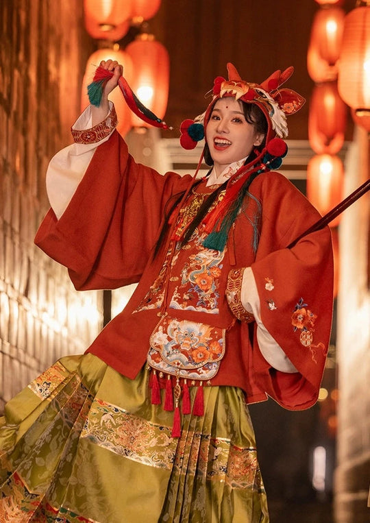 Sac à bandoulière brodé Long Nian 龙年 Année du Dragon