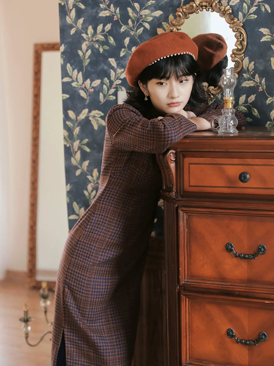 Hot Cocoa 热可可 Qipao vintage à manches longues d’hiver des années 1930