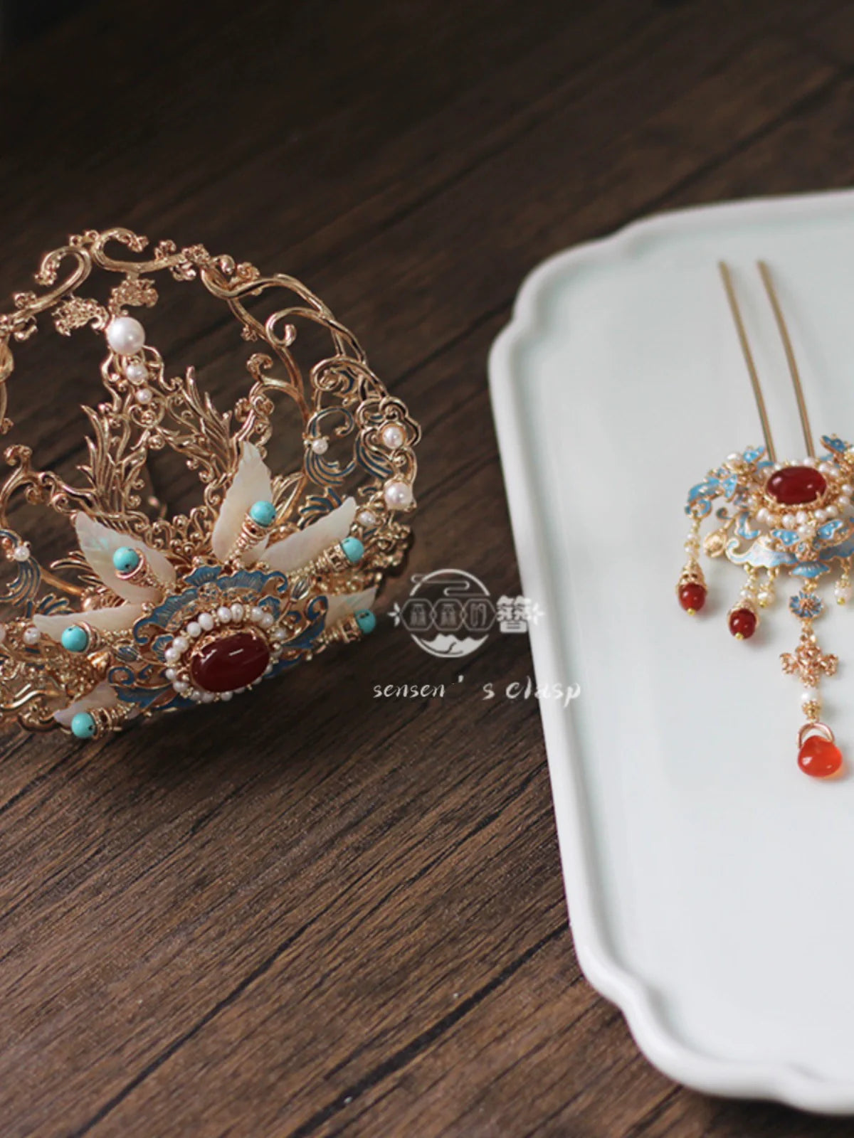 Moshang Yan 陌上烟 Mist on the Country Path Bian Zan Side Tassel Hairpin