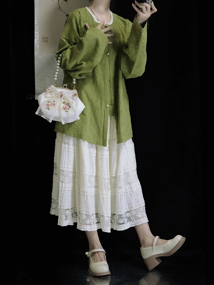 Дэн Та 蛋挞 Яичный пирог династии Мин Юаньлин Шань Топ из чистого хлопка