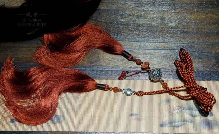 Yufu 渔夫 Рыбацкий пояс с кисточками, унисекс, аксессуар Hanfu