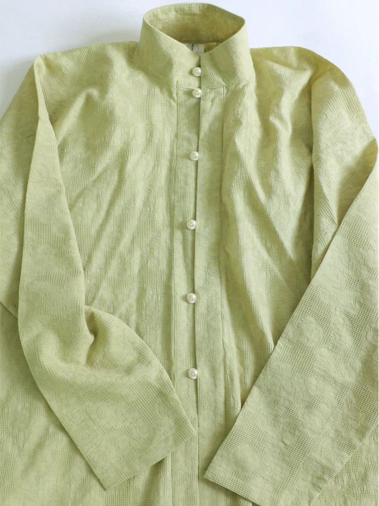 Richang 日常 Ежедневная хлопковая рубашка Liling Duijin Duanshan Ming с воротником-стойкой