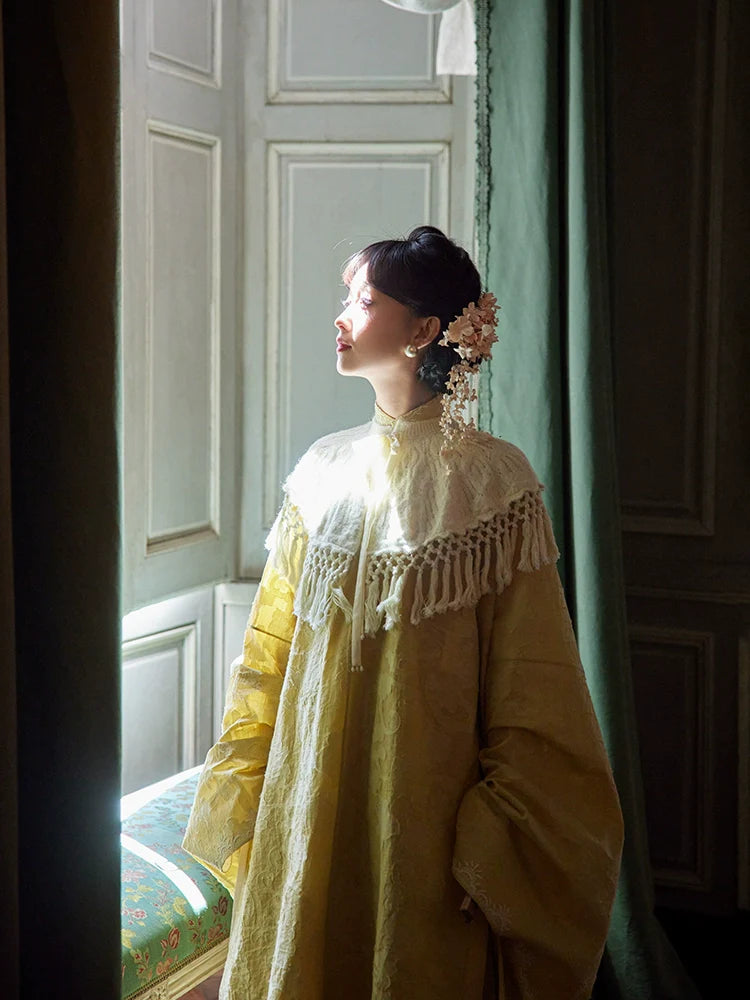 Monet 莫奈 Ensemble de col nuage en tricot modernisé de style français de la dynastie Ming