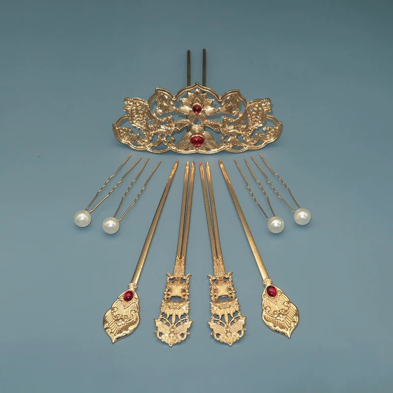 Tang Feng 唐风 Золотой век династии Тан, набор заколок для волос из 30 предметов