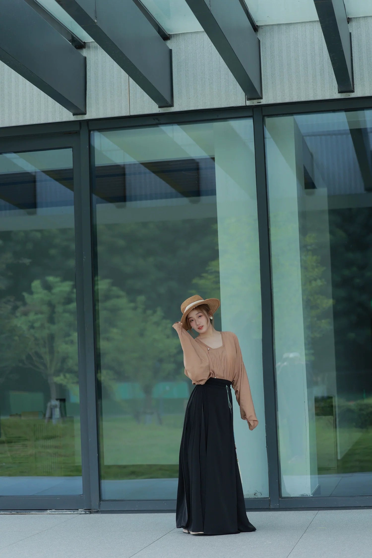 Caiqun 彩裙 Базовая разноцветная юбка Baidiequn