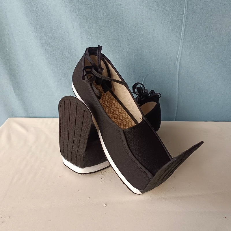 Mu Tan 木炭 Charcoal Song Ming Chaussures carrées Qiaotou à tête surélevée pour hommes