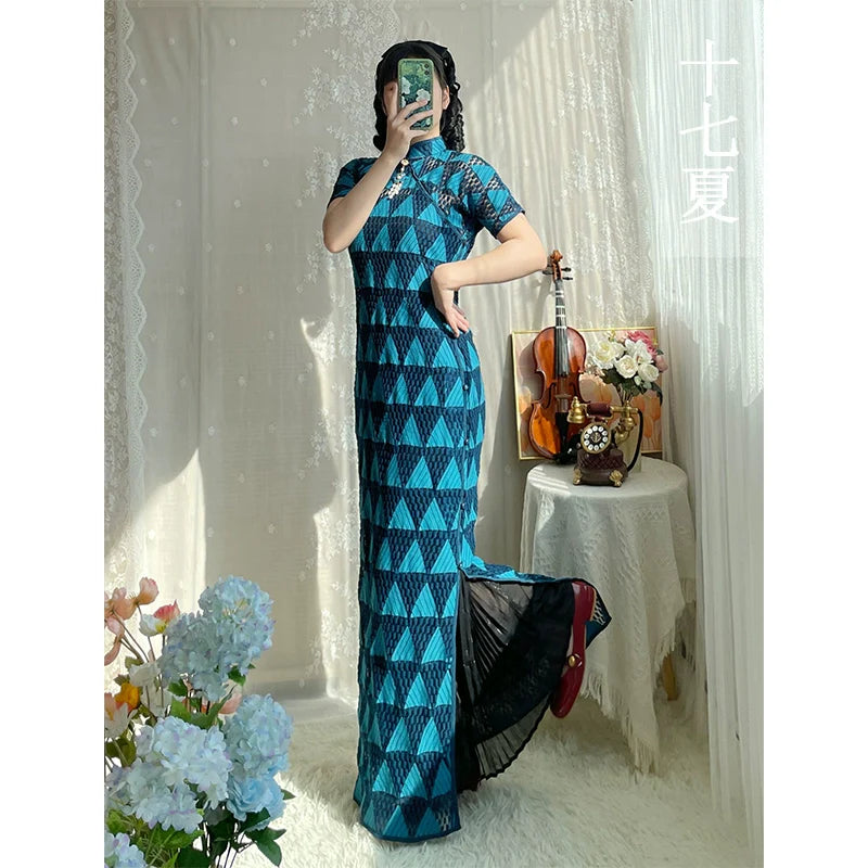 Бань Шань半山 Ципао с короткими рукавами и принтом в стиле ретро, 1930-е годы.