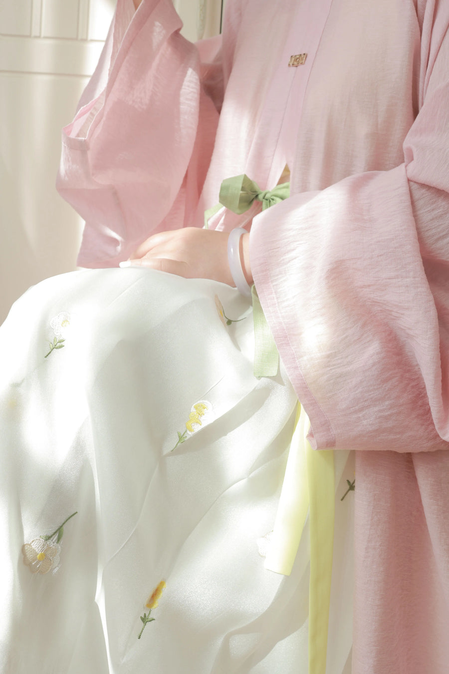 Fenfen 粉粉 Пудрово-розовый летний топ Ming Dynasty Liling Duijin Changshan