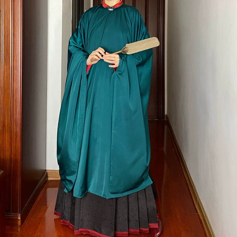 Рубашка с воротником-стойкой и большим рукавом в стиле династии Мин Чаншань 长衫