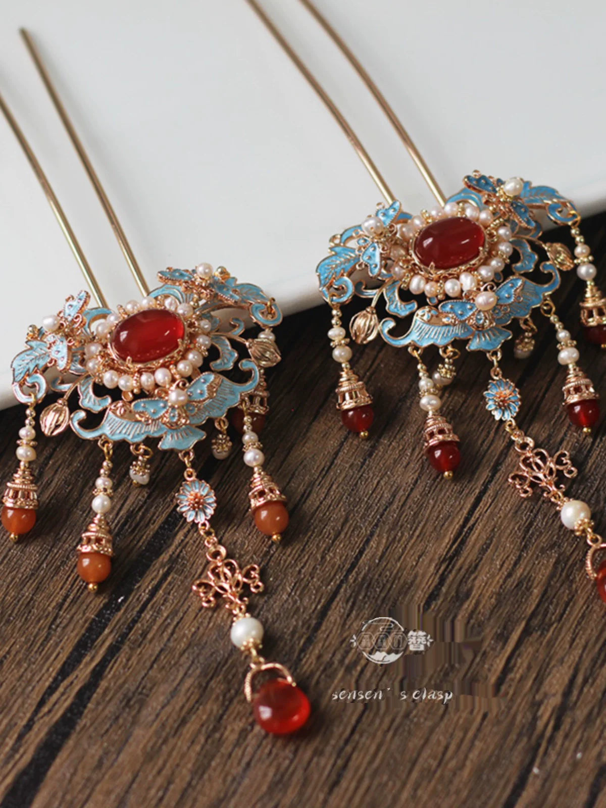 Moshang Yan 陌上烟 Mist on the Country Path Bian Zan Side Tassel Hairpin