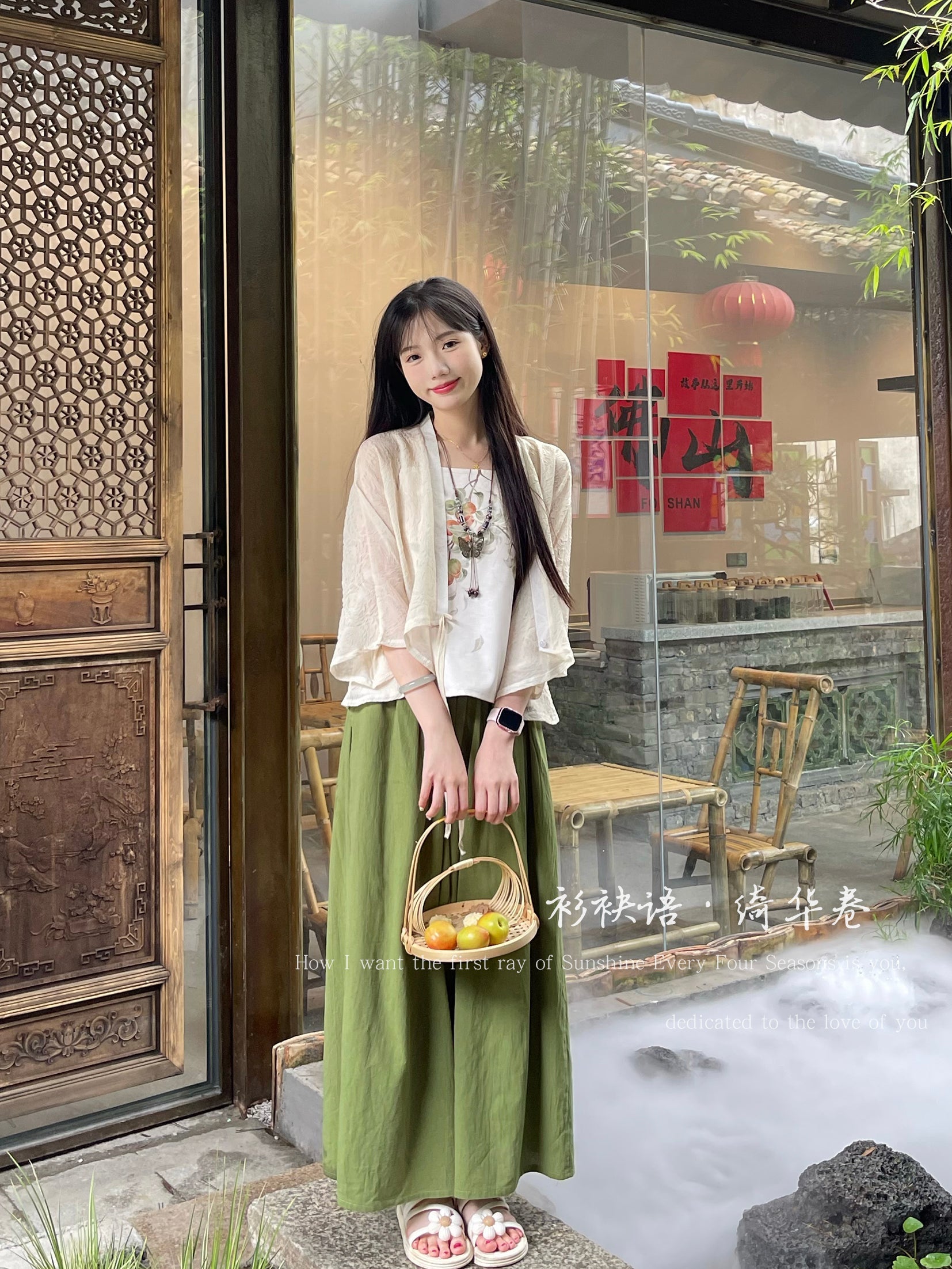 Pantalons à poches 口袋裤 Pantalons et shorts à jambes larges d'été colorés en pur coton