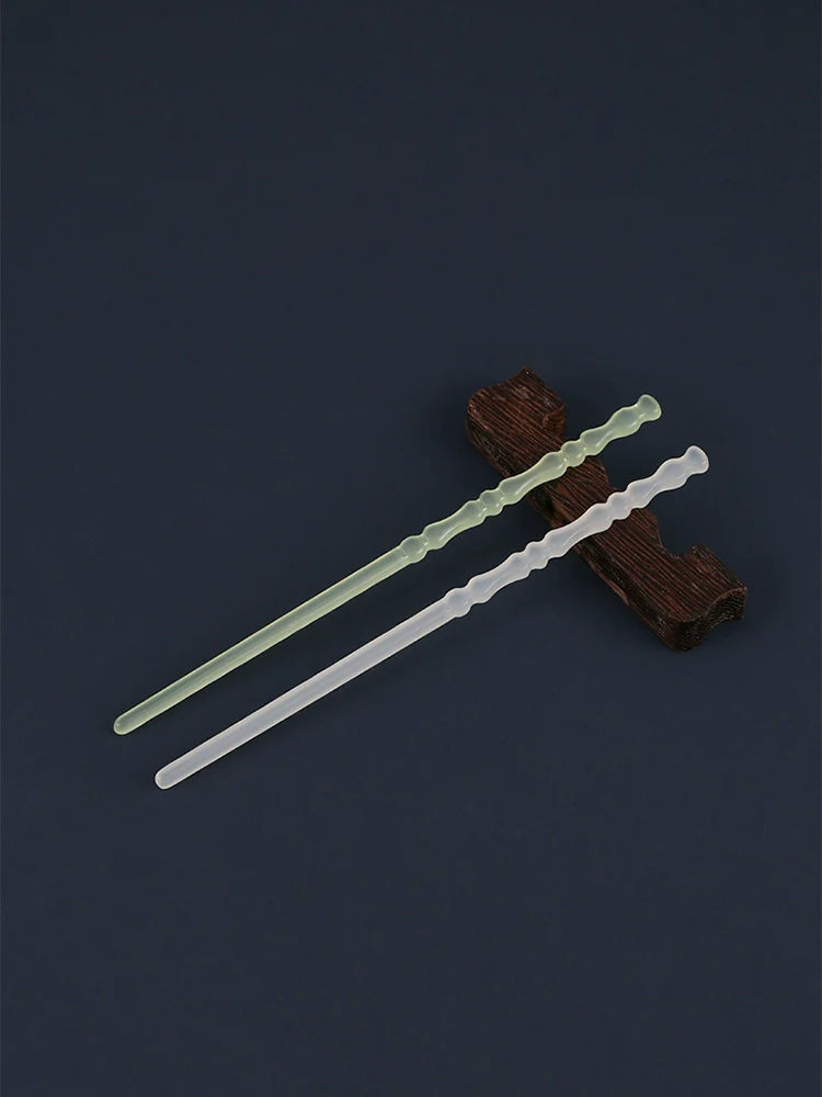 Bai Yu 白玉 Белый нефритовый набор с имитацией короны и палочек для волос унисекс династии Хань