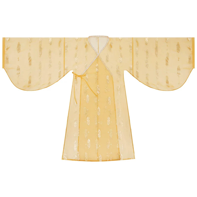 Qi Guang 齐光 Rising Light Fantasy Han Dynasty Golden Zhiju Robe à ourlet droit