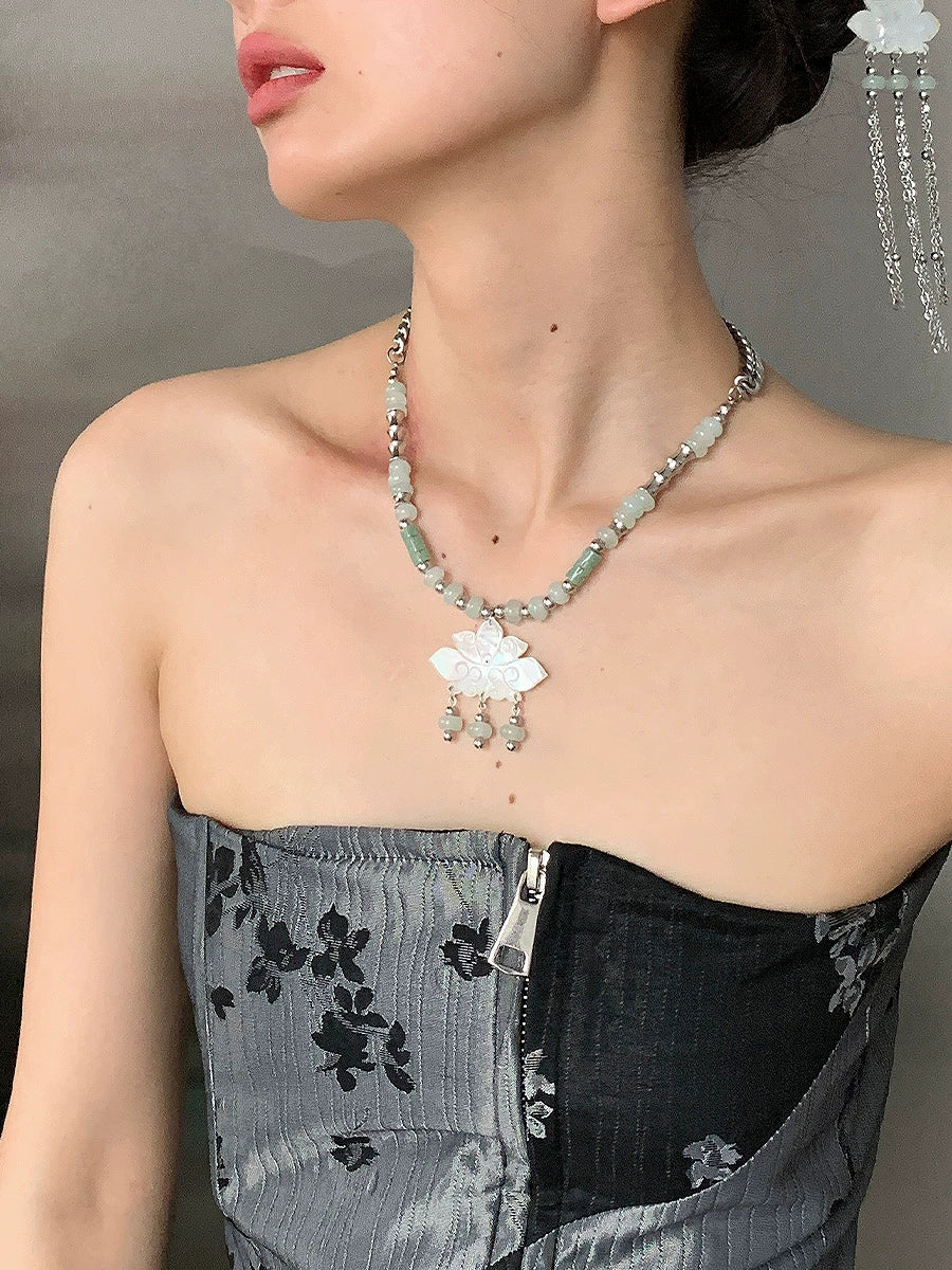 Zhu Jie 竹节 Фестиваль бамбука, новое ожерелье из натуральных ракушек в китайском стиле