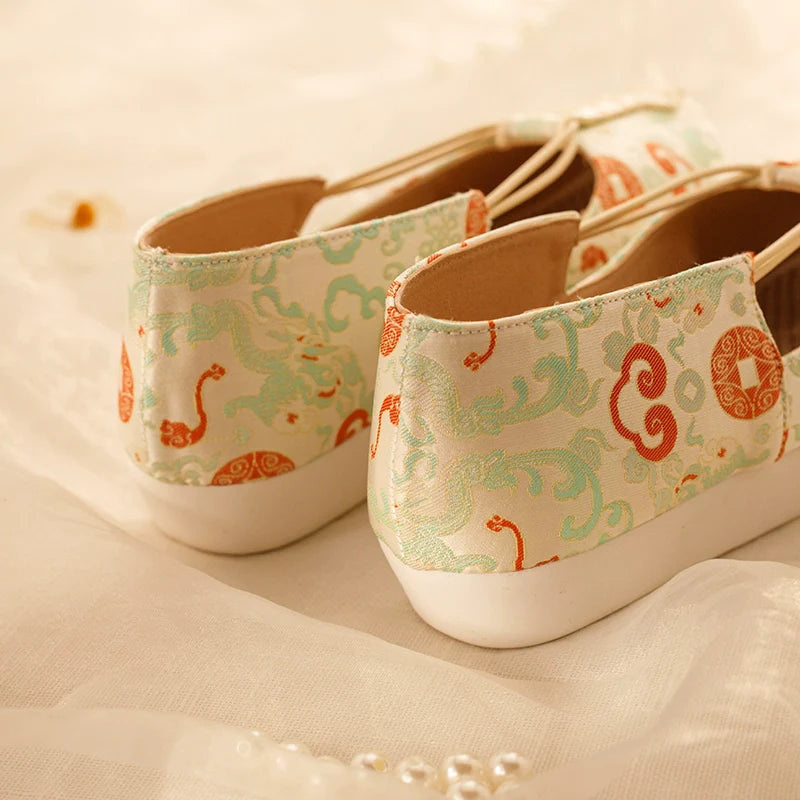 Парча Ying Bì 硬币 Tang Dynasty, туфли Dengyunlu Rising Cloud