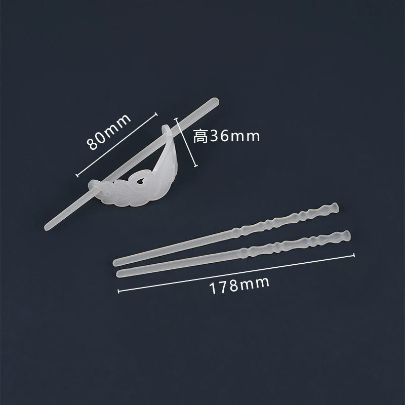 Bai Yu 白玉 Белый нефритовый набор с имитацией короны и палочек для волос унисекс династии Хань