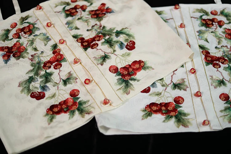 Шань Чжа 山楂 Боярышник династии Мин Нижнее белье Чжуяо с ручной вышивкой