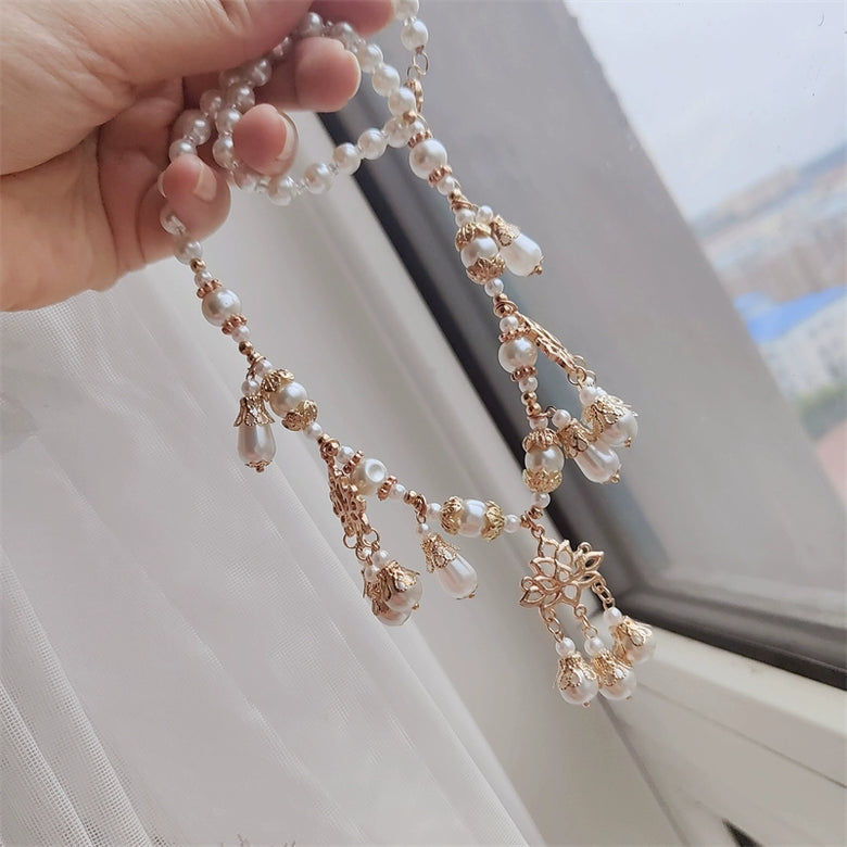 Bai Lianhua 白莲花 Collier de perles de la dynastie Tang du Lotus blanc