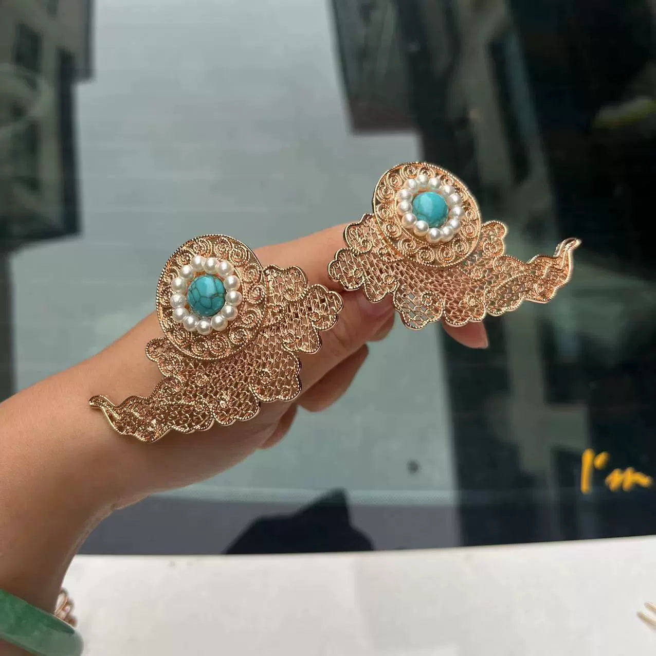 Набор заколок для волос Frost 霜 Ming Dynasty с бирюзой и фениксом