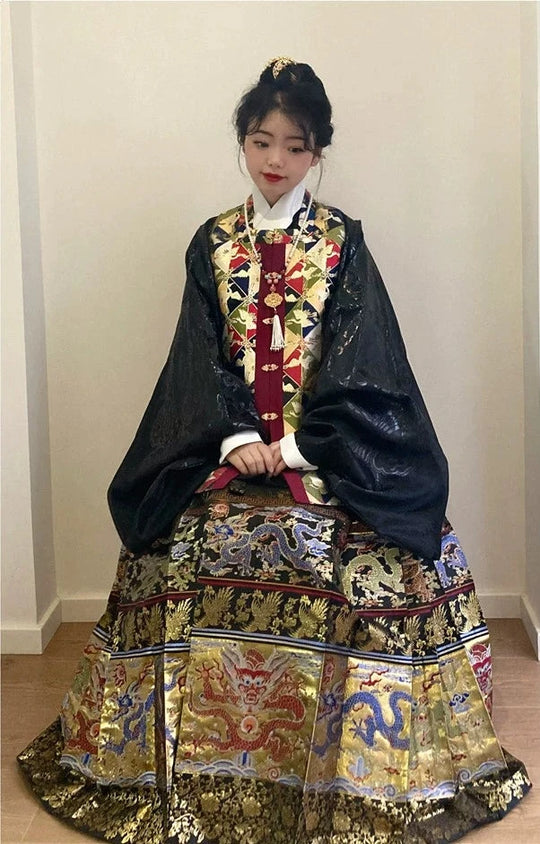 Shui Tan 水田 Paddy Fields Late Ming Fangling Gilet Bijia à col carré