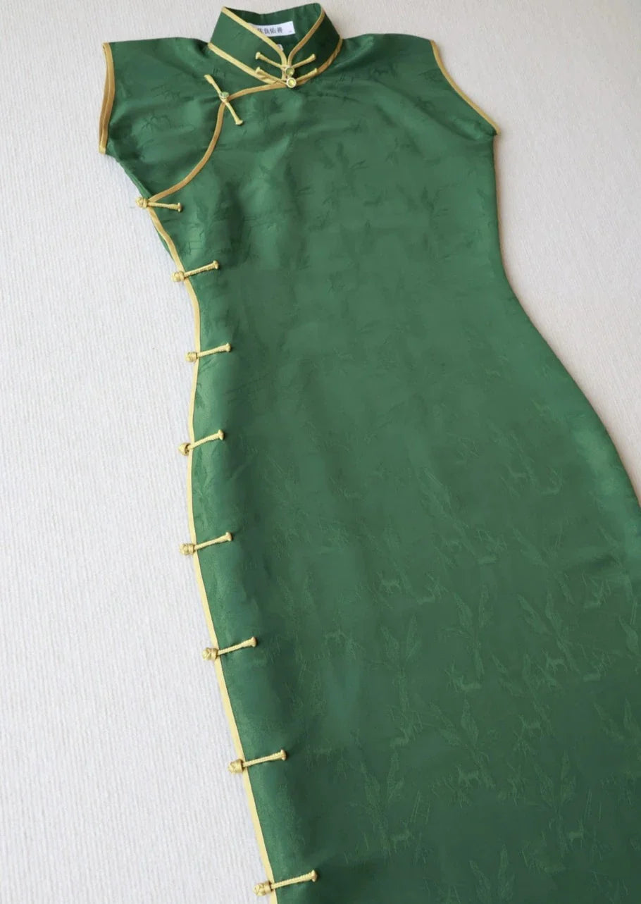 Tuotuo 妥妥 Летнее Ципао с принтом оленя 1940-х годов