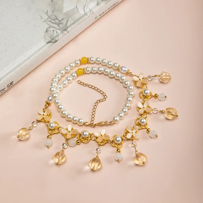 Osmanthus Vin Doux 桂花甜酒 Collier Bracelet Ensemble de Bijoux